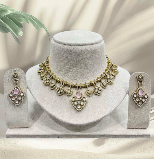 Victorian Polish AD Stones Necklace