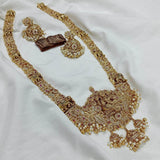 Nakshi work with AD Stones Bridal Haram - Nakshatra Jewels
