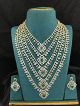 American Diamond Stones Bridal 5 Layer Haram - Nakshatra Jewels