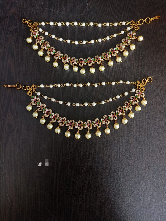 Premium Matt with AD Stones Ear Chains