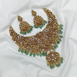Nakshi Work with Mossanite Stones Bridal Necklace
