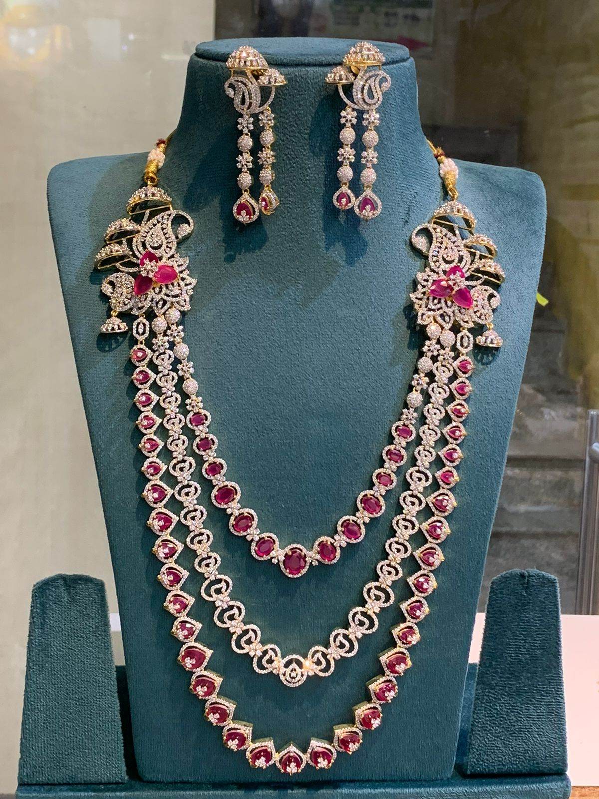 American Diamond Stones Bridal Layer Haram