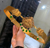 Nagasi Work with Kempu Stones Hip Belt - Nakshatra Jewels