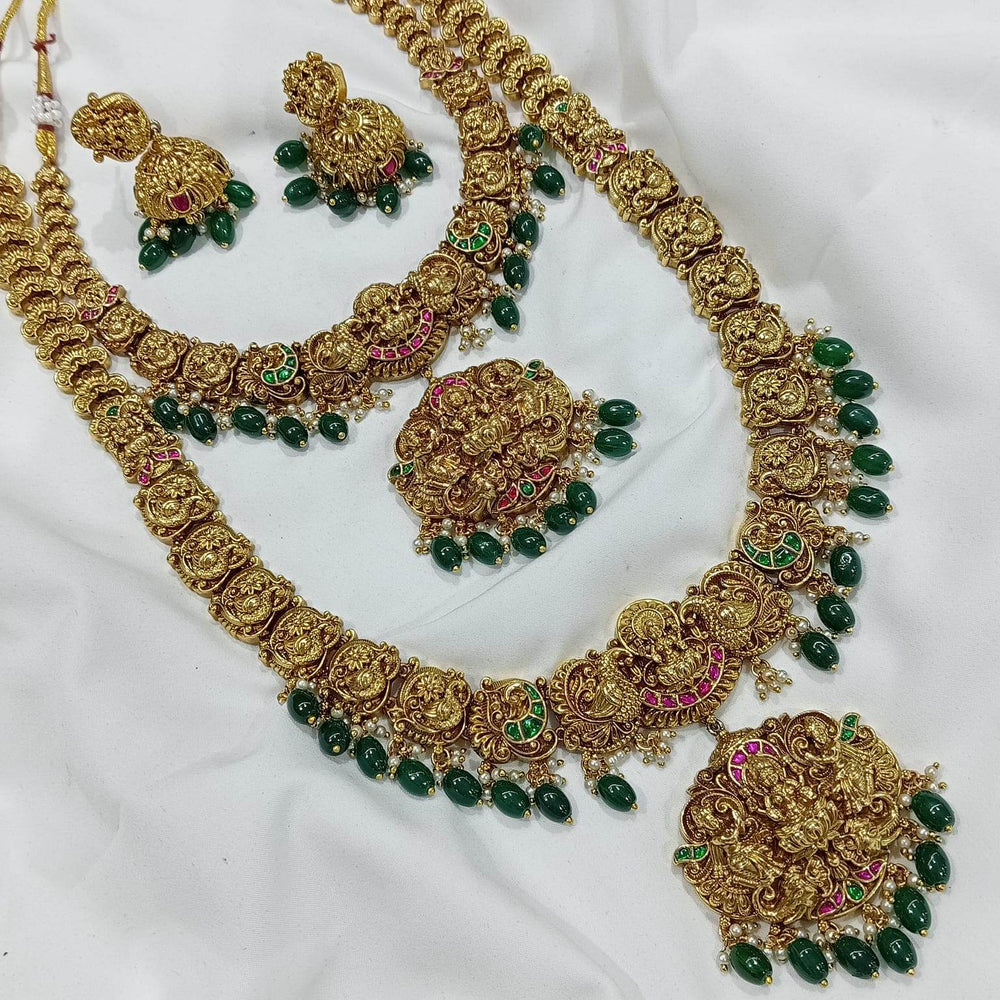 Nakshi Work with Kundan stones combo set - Nakshatra Jewels
