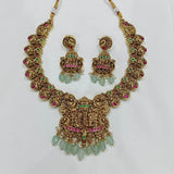Nakshi Work with Jadau Kundan Stones Necklace - Nakshatra Jewels