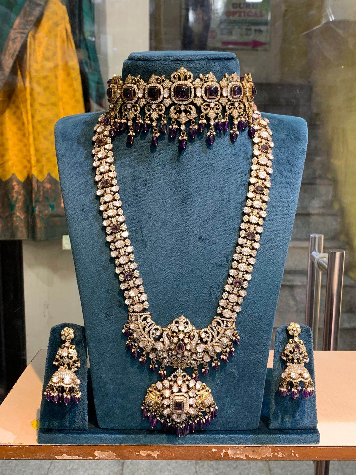 Victorian Polish with Moissanite Stones Bridal Combo Set
