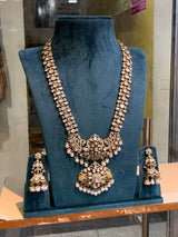 Moissanite Stones with Victorian Polish Bridal Haram - Nakshatra Jewels