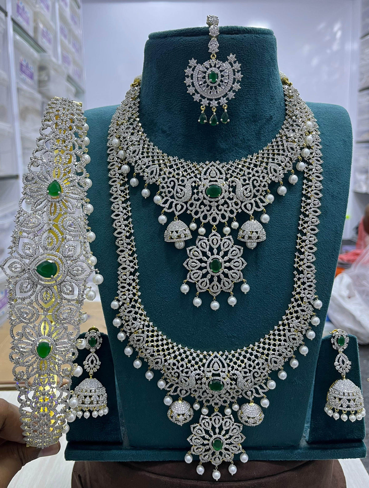 American Diamond Stones Bridal Combo Set