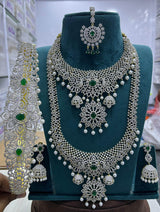 American Diamond Stones Bridal Combo Set - Nakshatra Jewels