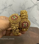 Nagasi Work with Kempu Stone Bangles - Nakshatra Jewels