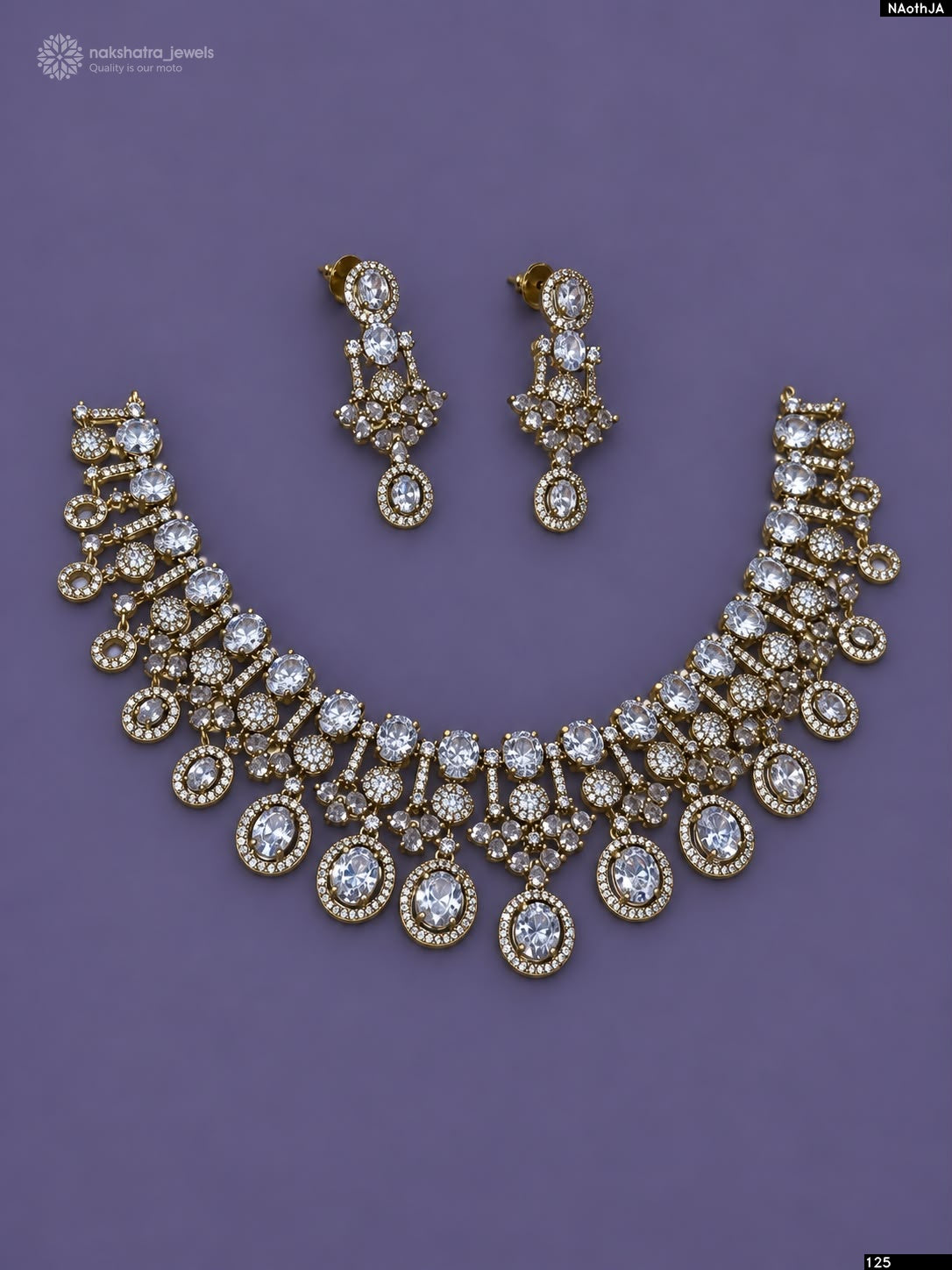 Victorian Polish AD Stones Necklace