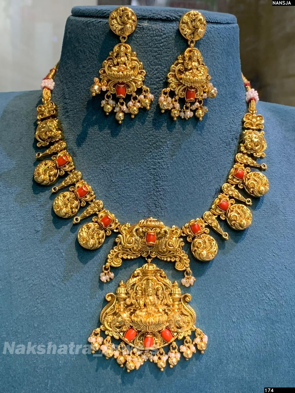 Nagasi work with Coral Beads Neckalce