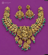 Nakshi Work with Kundan Stones Bridal Necklace