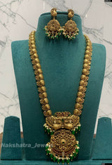 Nagasi Work with Kempu Stones Bridal Haram - Nakshatra Jewels