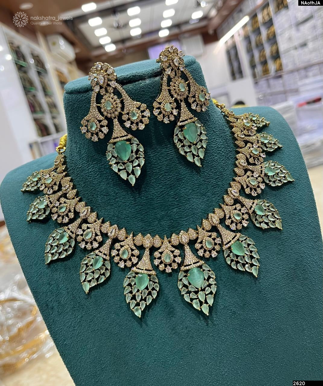 Victorian Polish AD Stones Necklace