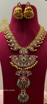 Jadau Kundan Stones Bridal Haram - Nakshatra Jewels