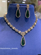 Victorian Polish AD Stones Necklace - Nakshatra Jewels