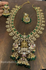 Victorian Polish AD & Moissanite Stones Bridal Haram - Nakshatra Jewels