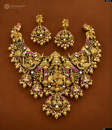 Nakshi Work with Kundan Stones Bridal Necklace