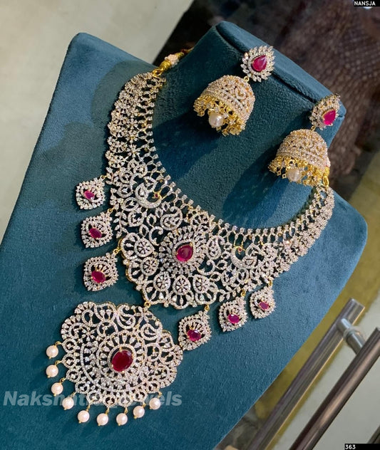 American Diamond Stones Bridal Necklace