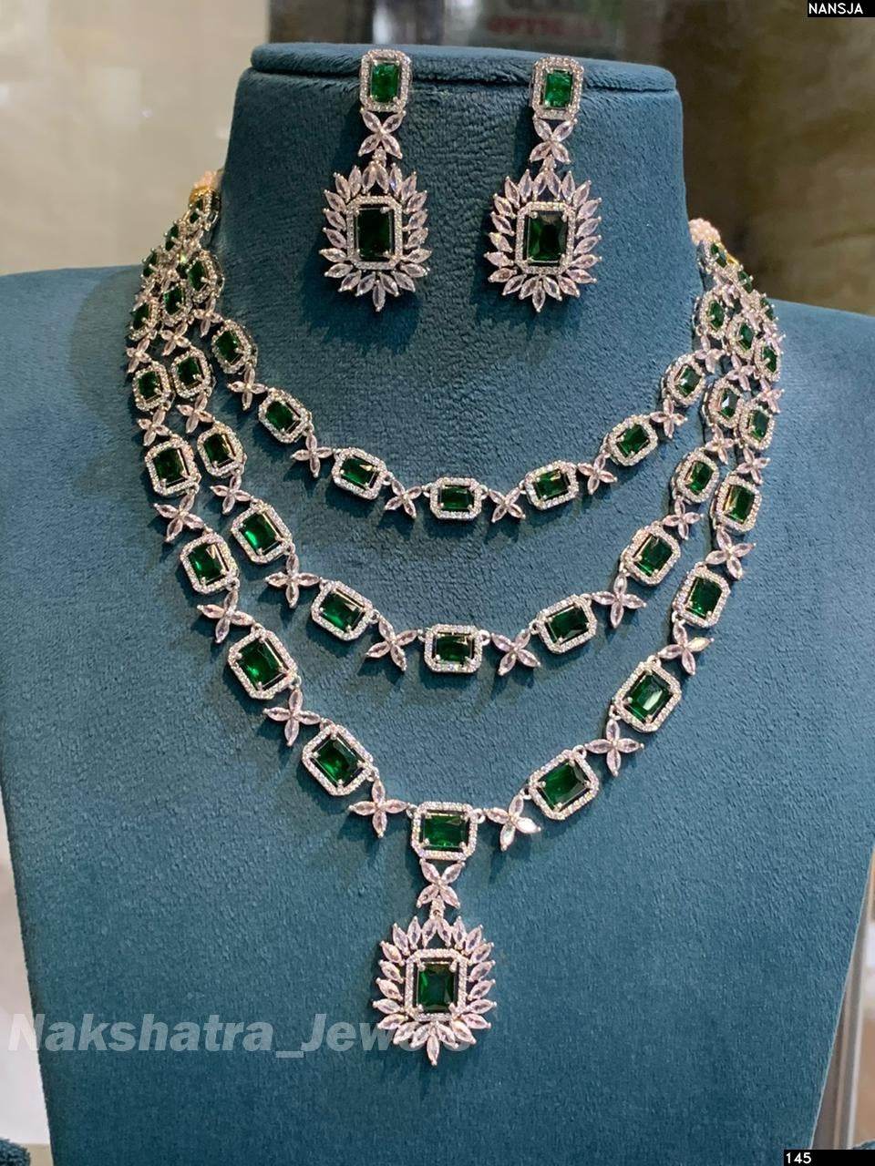 AD Stones Bridal Layer Haram - Nakshatra Jewels