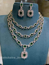 AD Stones Bridal Layer Haram - Nakshatra Jewels
