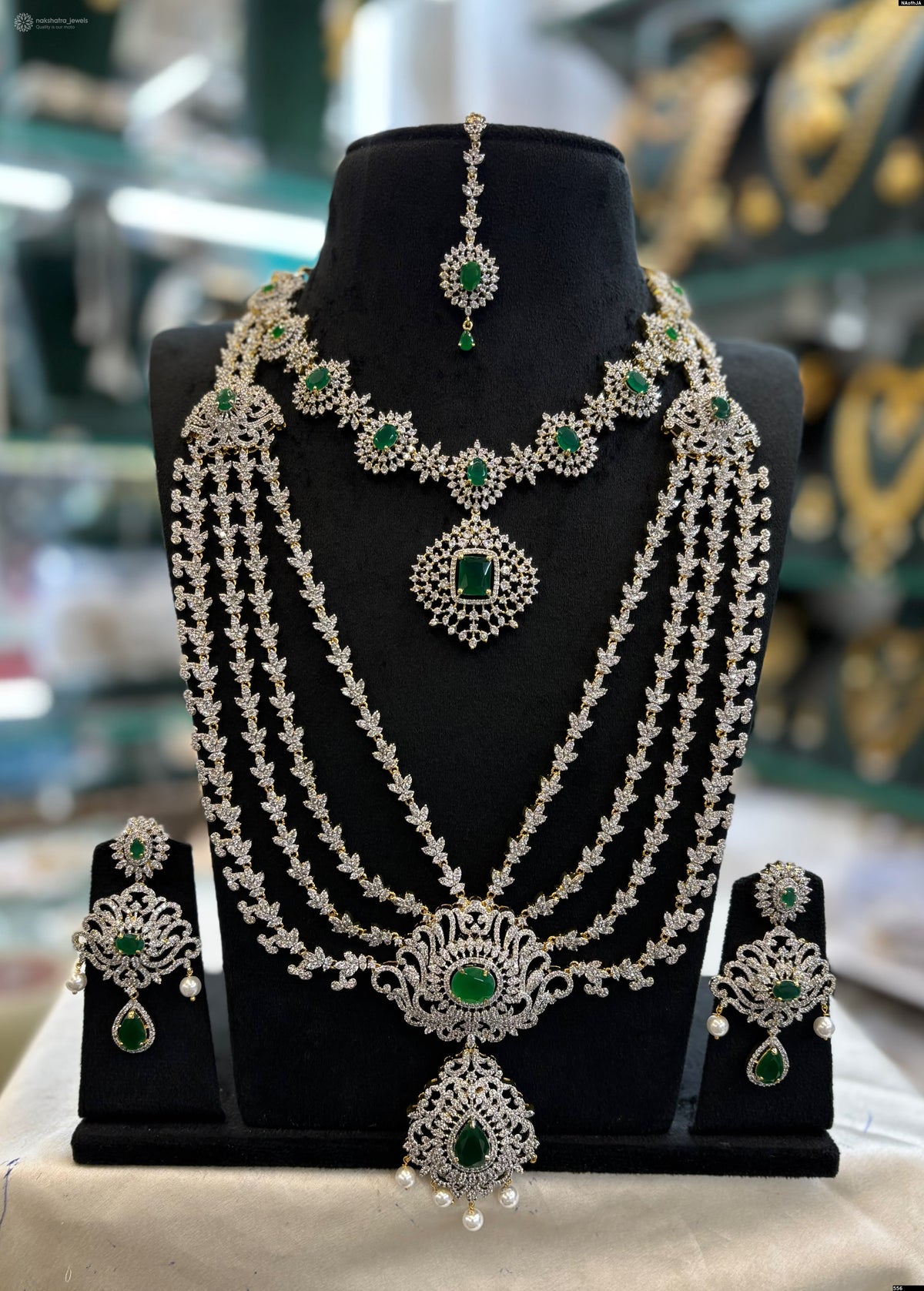American Diamond Stones Bridal Combo Set