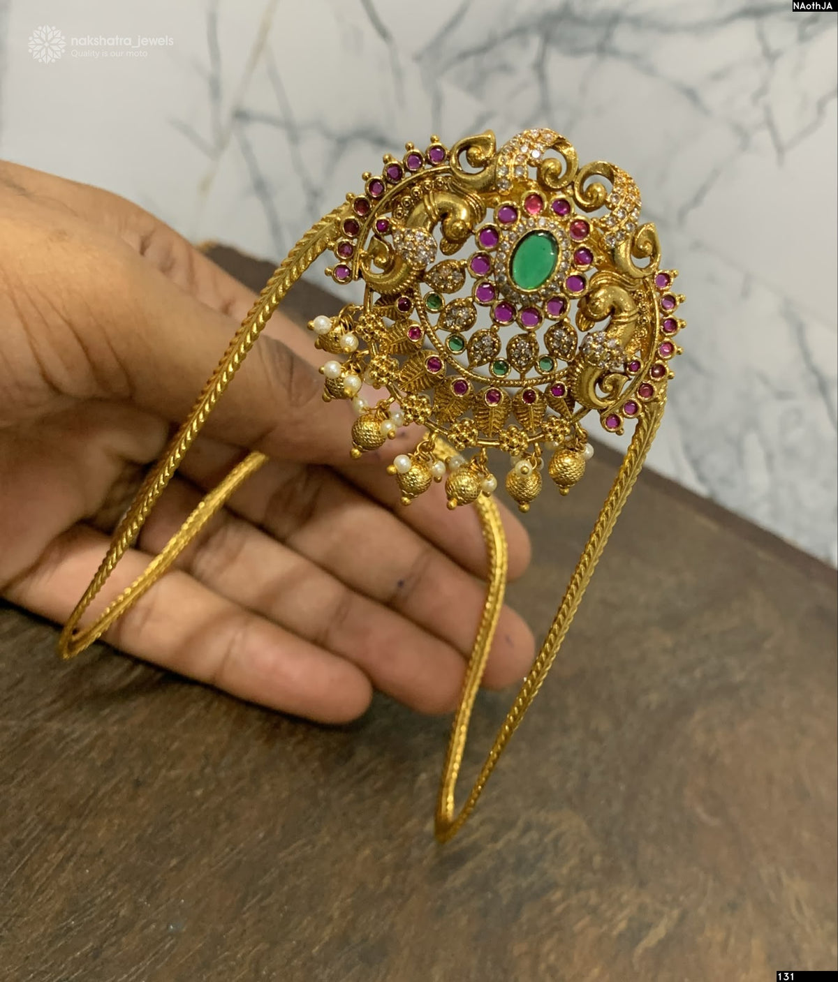 Nakshi Work with Kempu Stones Bridal Vanki