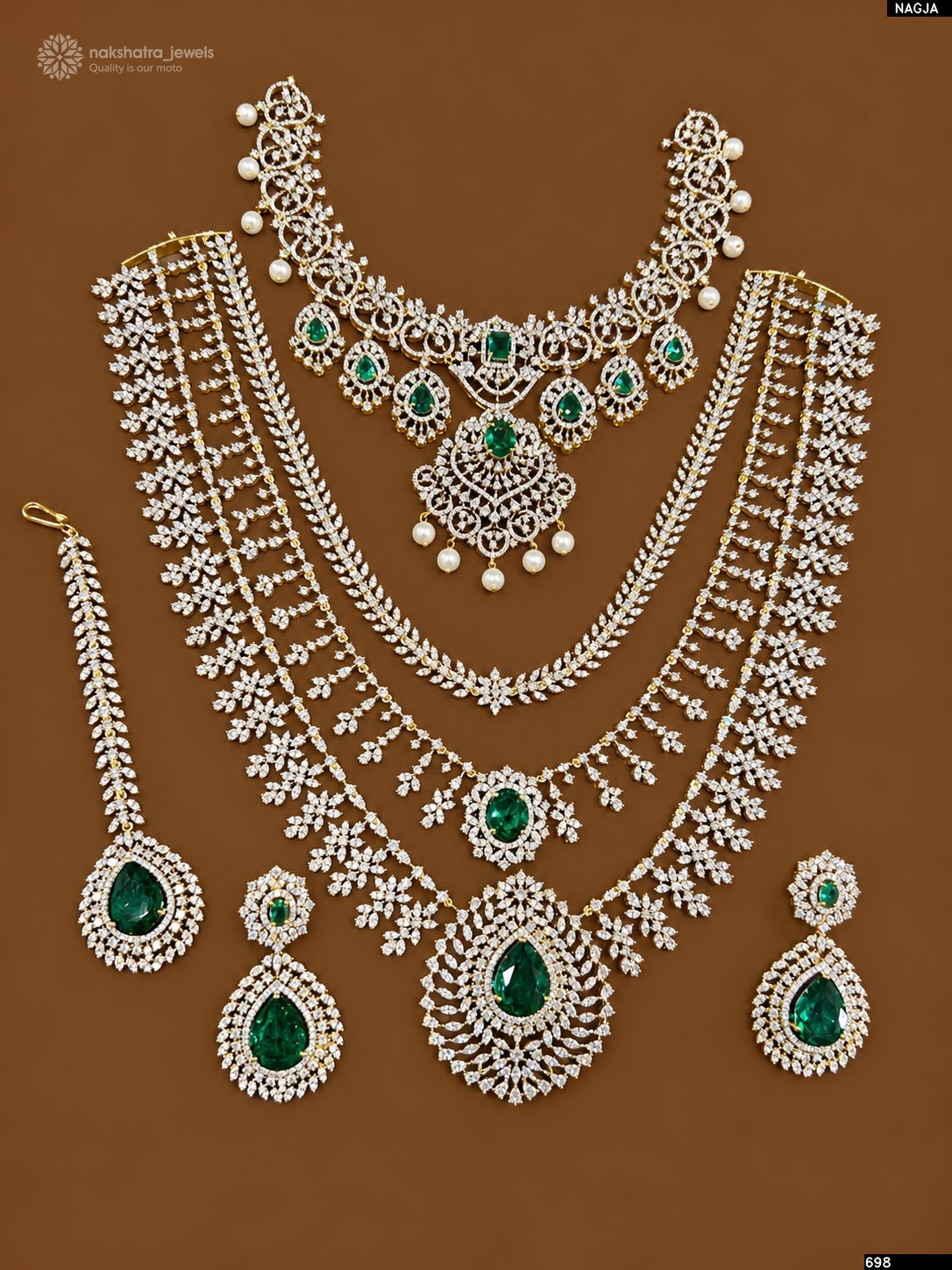 American Diamond Stones Bridal Combo Set