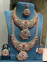 Victorian Polish AD Stones Bridal Combo Set - Nakshatra Jewels