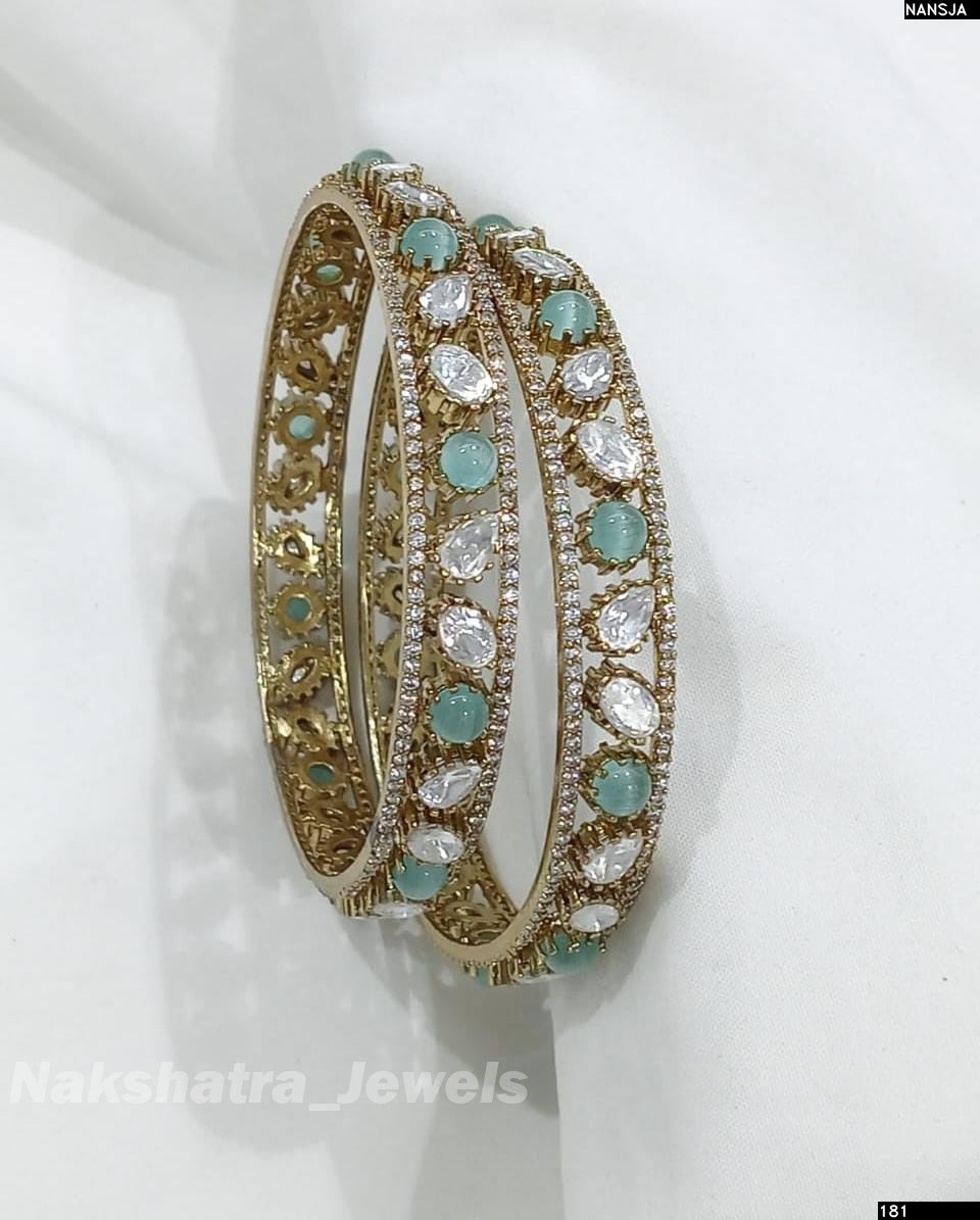 Moissanite Stone Studded Bangles