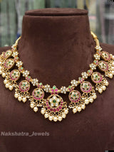 Jadau Kundan Stones Bridal Necklace - Nakshatra Jewels