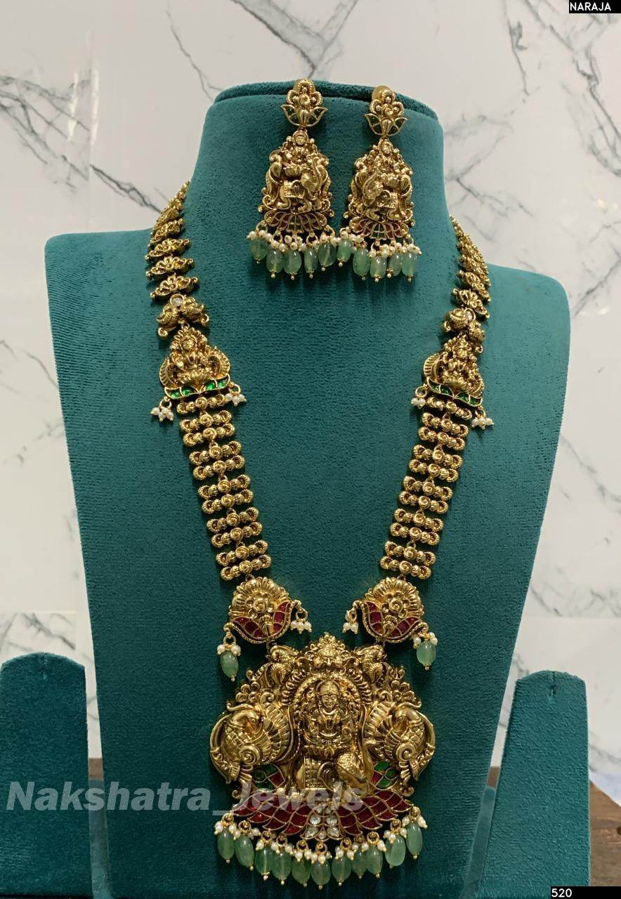 Nakshi work with Jadau Kundan Stones Bridal Haram
