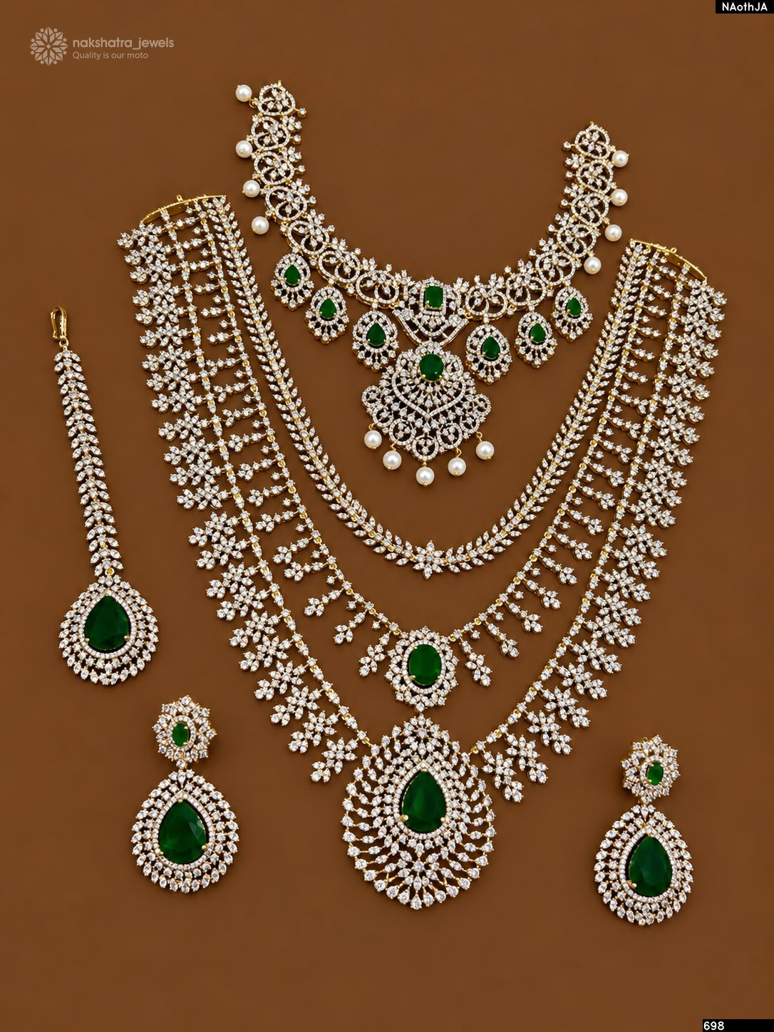 American Diamond Stones Bridal Combo Set