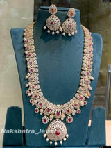 American Diamond Stones Bridal Haram - Nakshatra Jewels