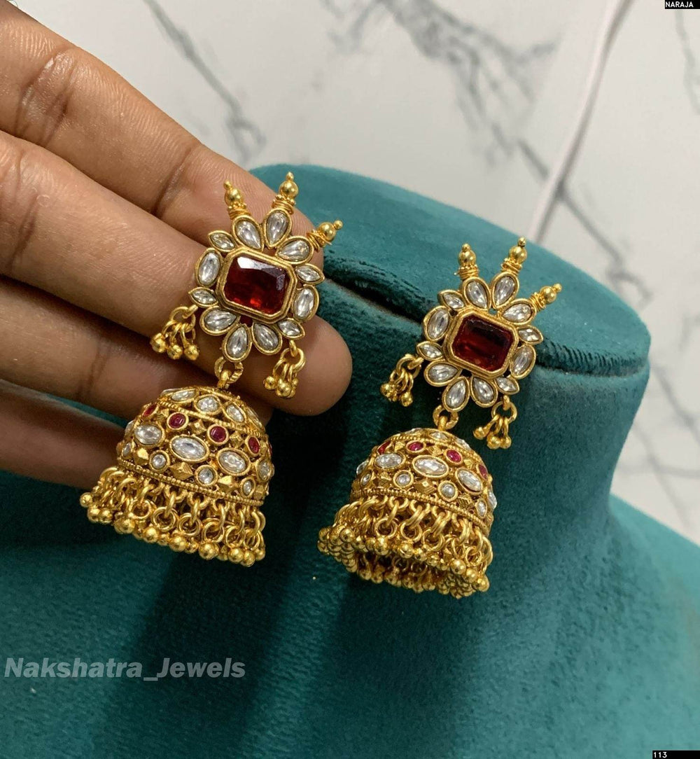 Kundan Stones Earrings - Nakshatra Jewels