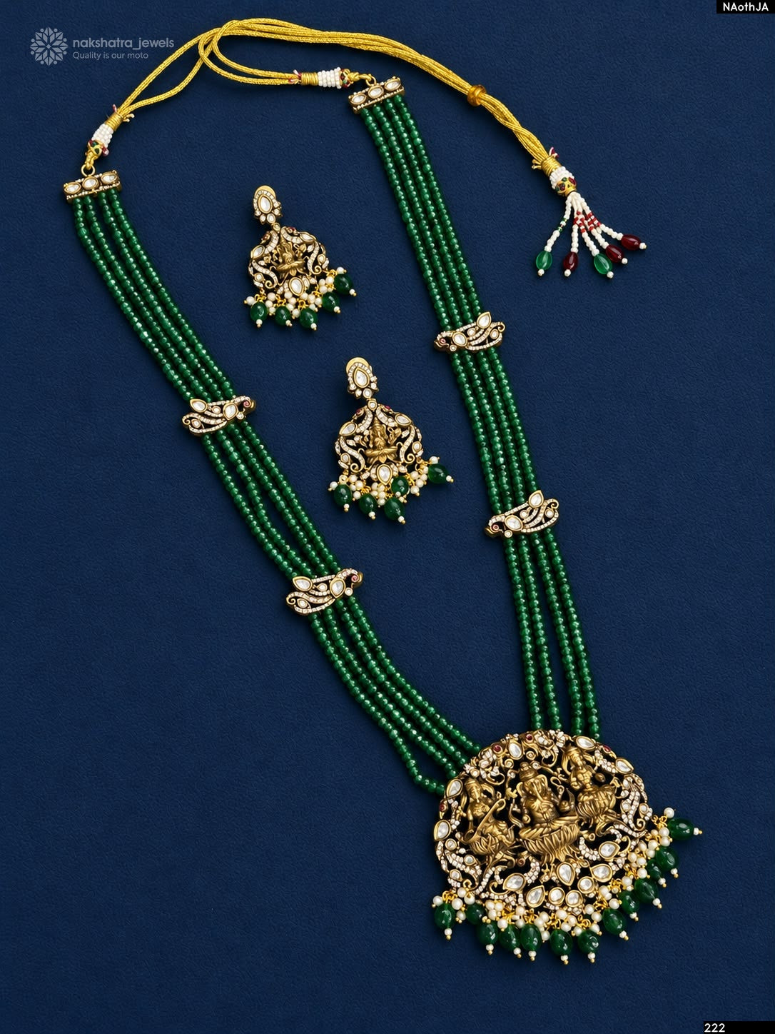 Victorian Polish AD Stone Pendent with Beads Haram