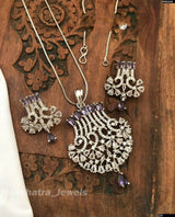 AD Stones Pendent Set with Chain - Nakshatra Jewels