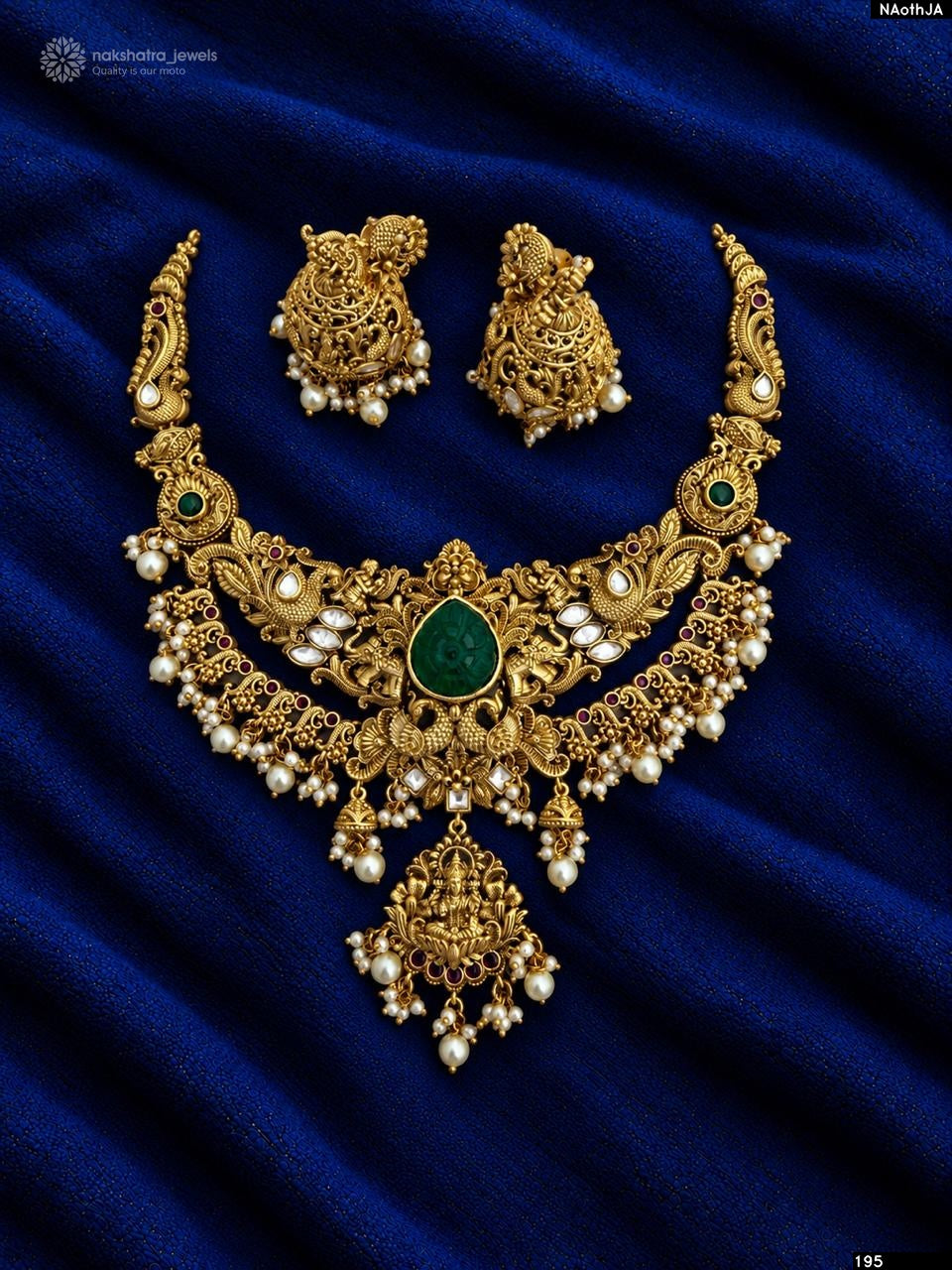 Nakshi Work with AD Stones Bridal Necklace