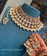 Kundan with Moissanite Stones Bridal Choker - Nakshatra Jewels