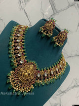 Nagasi Work with Real Kempu Stones Bridal Necklace - Nakshatra Jewels