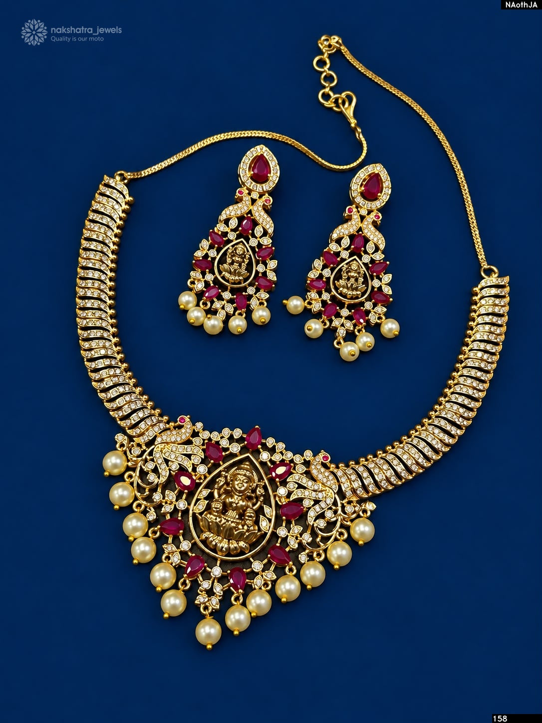 Nakshi Work with AD Stones Necklace