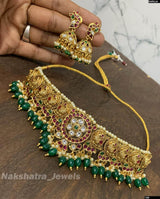Premium Matt with Kempu Stones Choker - Nakshatra Jewels