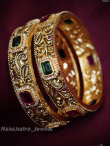 Premium Matt with Kempu Stone Bangles - Nakshatra Jewels