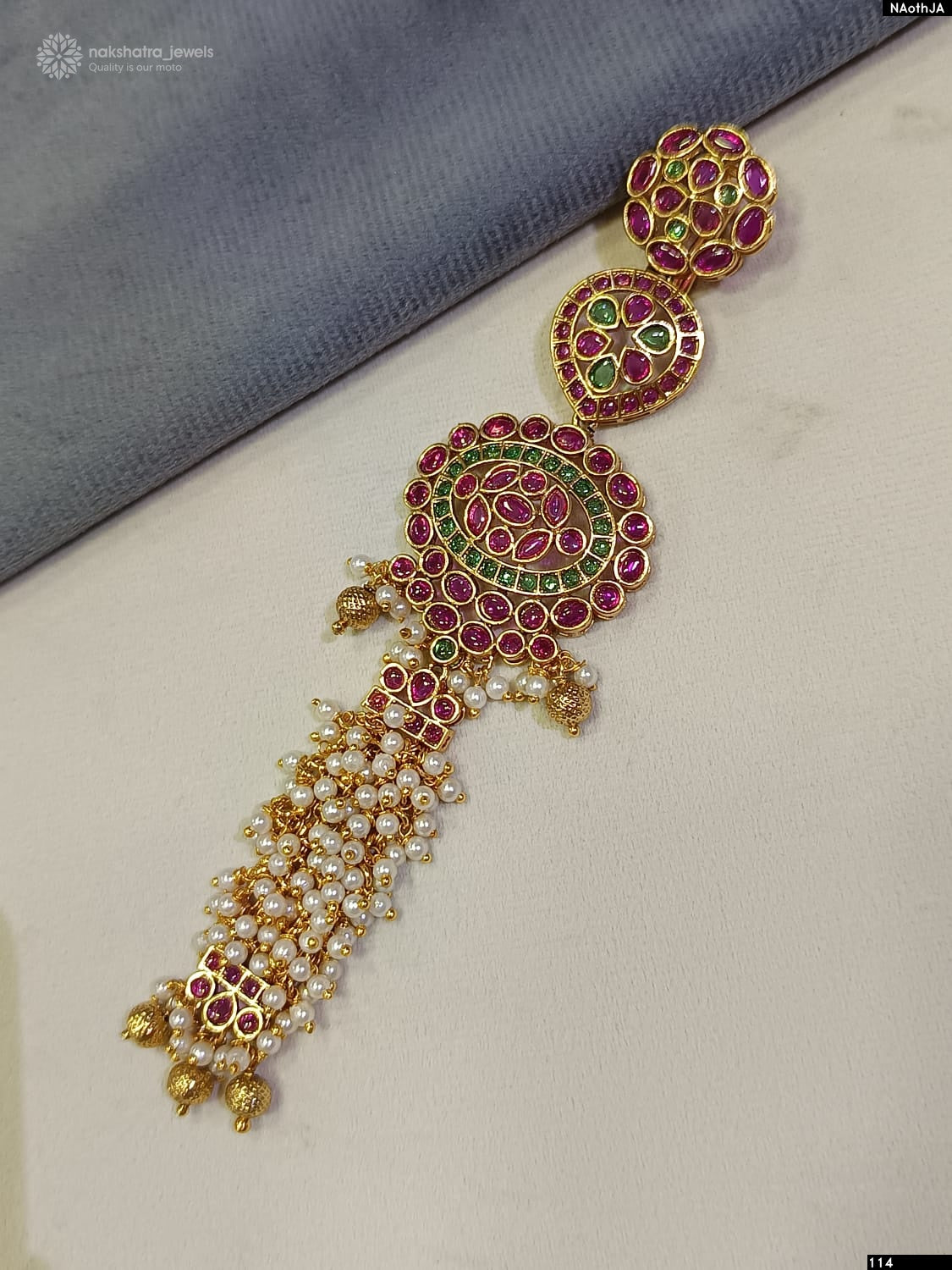 Premium Matt with Kempu Stones Hair Accessories