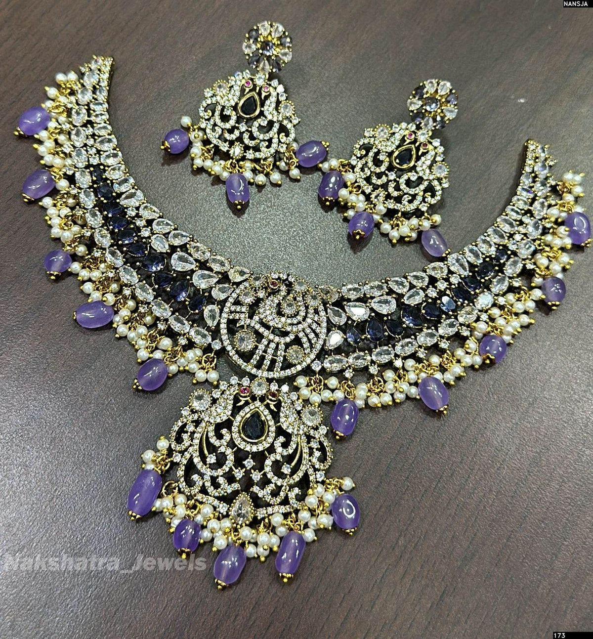 Victorian Polish AD Stones Necklace