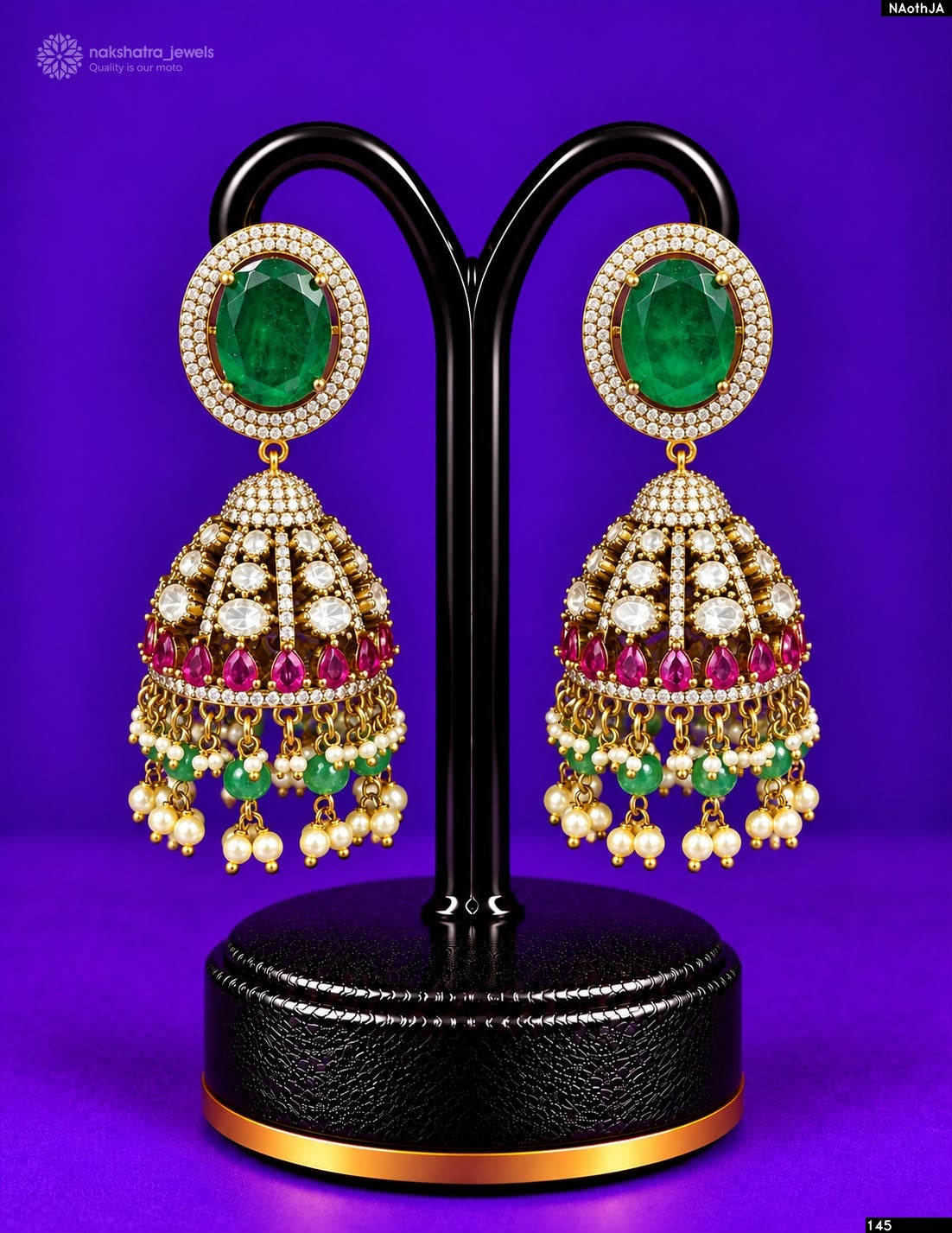 Victorian Polish with AD Stones Earrings