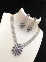 AD Stones Necklace (Silver Polish) - Nakshatra Jewels