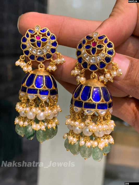 Jaadu Kundan Stones Bridal Earrings