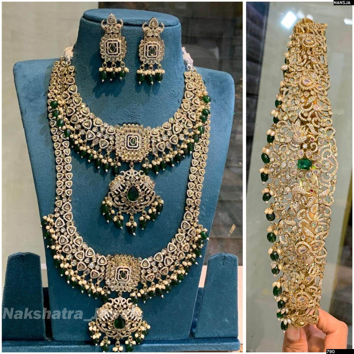 Victorian Polish AD Stones Bridal Set